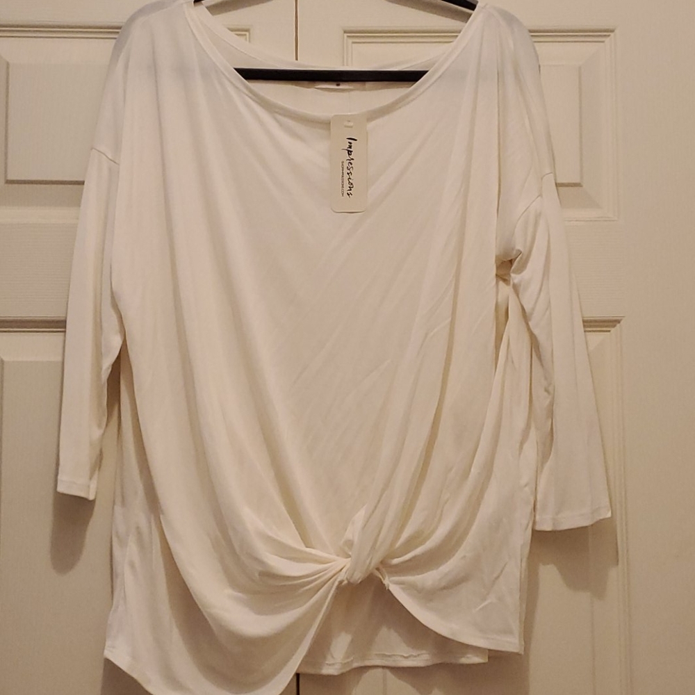 CUTE Impressions brand Ivory 3/4 Sleeve Top